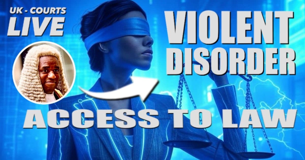 Professional Video Production News blue lady justice title thumbnail with insert of David Lammy 