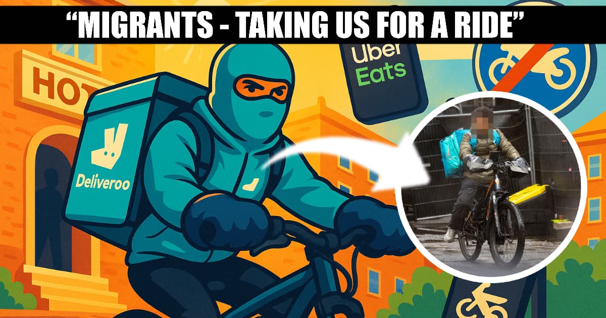 Image of an illegal imigrant illegally working as a food delivery rider from an immigrant hotel