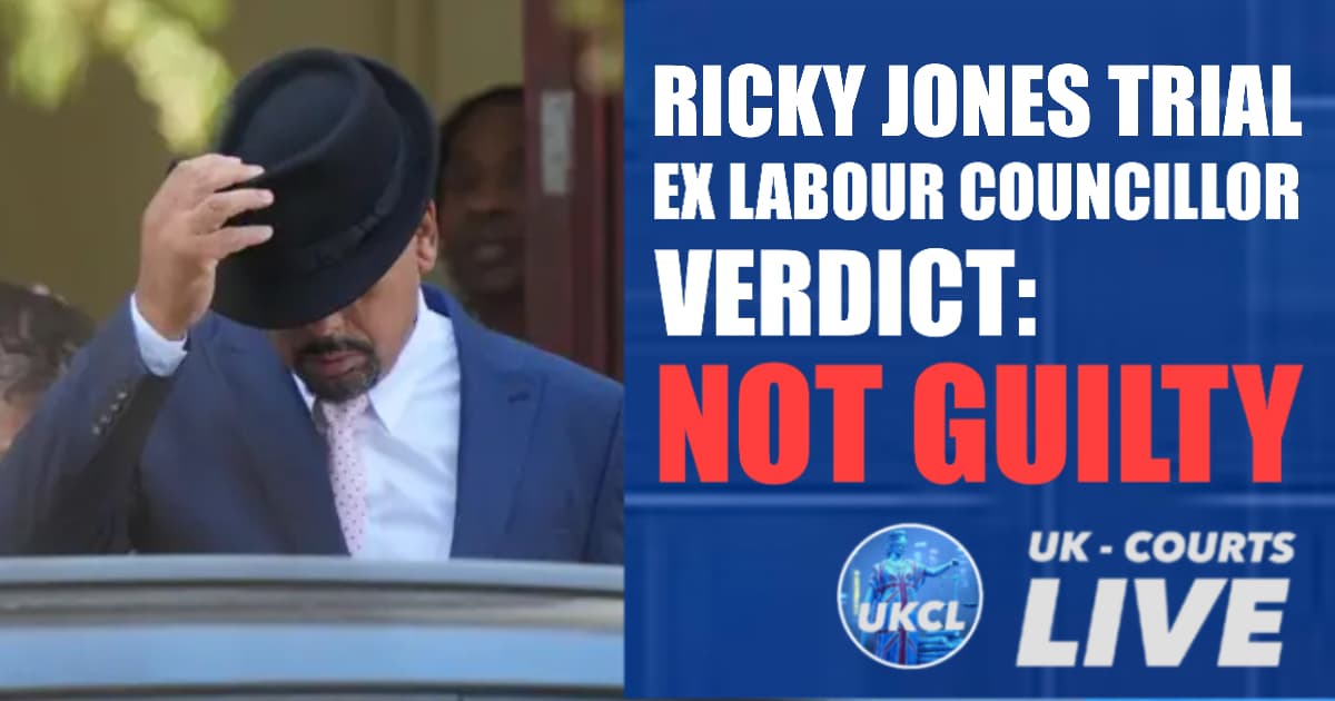 Picture of EX Labour Councillor Ricky Jones leaving court after being found not guilty 