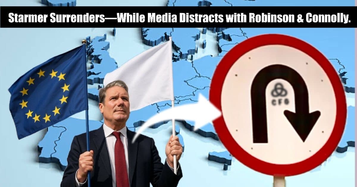 Video Production News thumbnail image illustrating Keir Starmer surrendering to the EU 