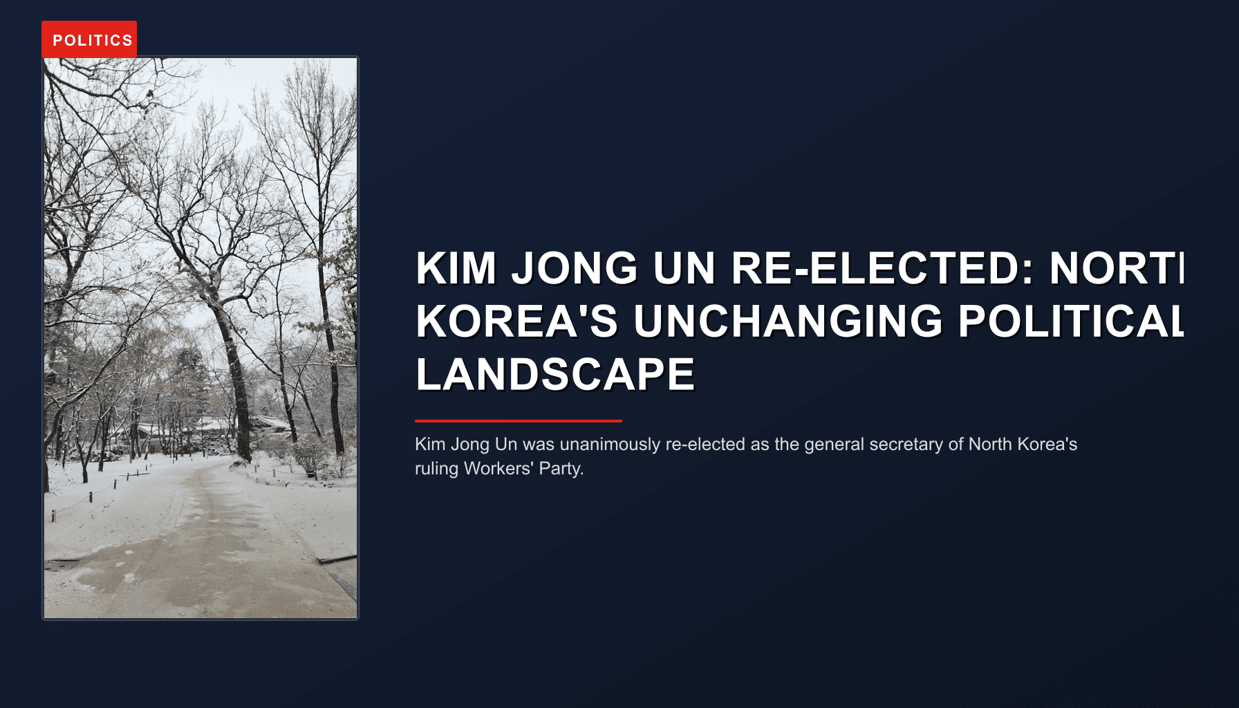 News graphic: Kim Jong Un was unanimously re-elected as the general secretary of North Korea's ruling Workers' Par