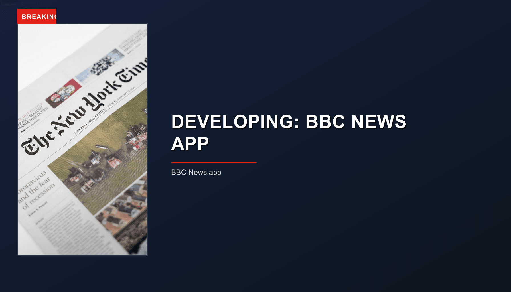 BREAKING: DEVELOPING: BBC NEWS APP — VPNews