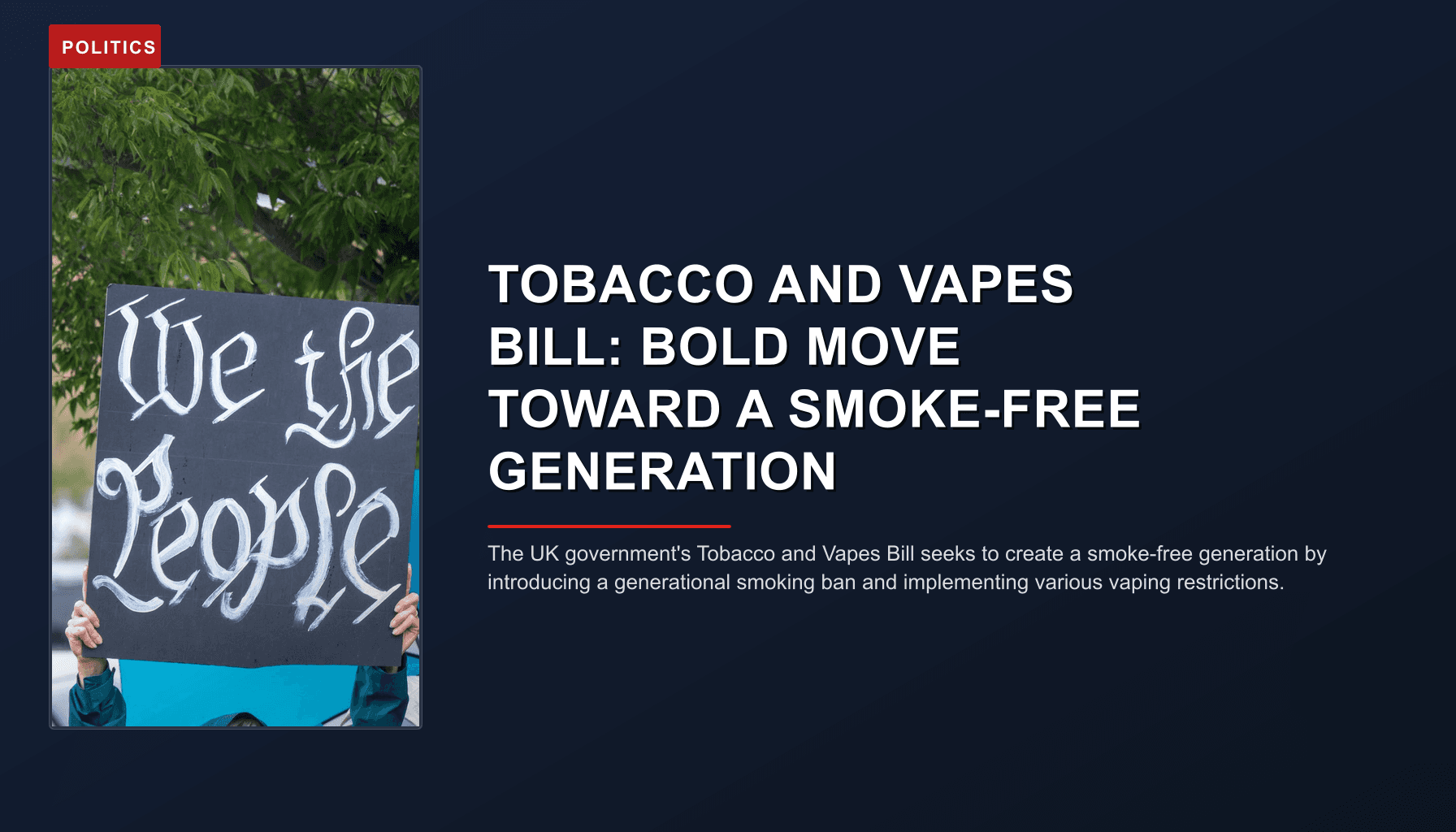 POLITICS: TOBACCO AND VAPES BILL: BOLD MOVE TOWARD A SMOKE-FREE GENERATION — VPNews