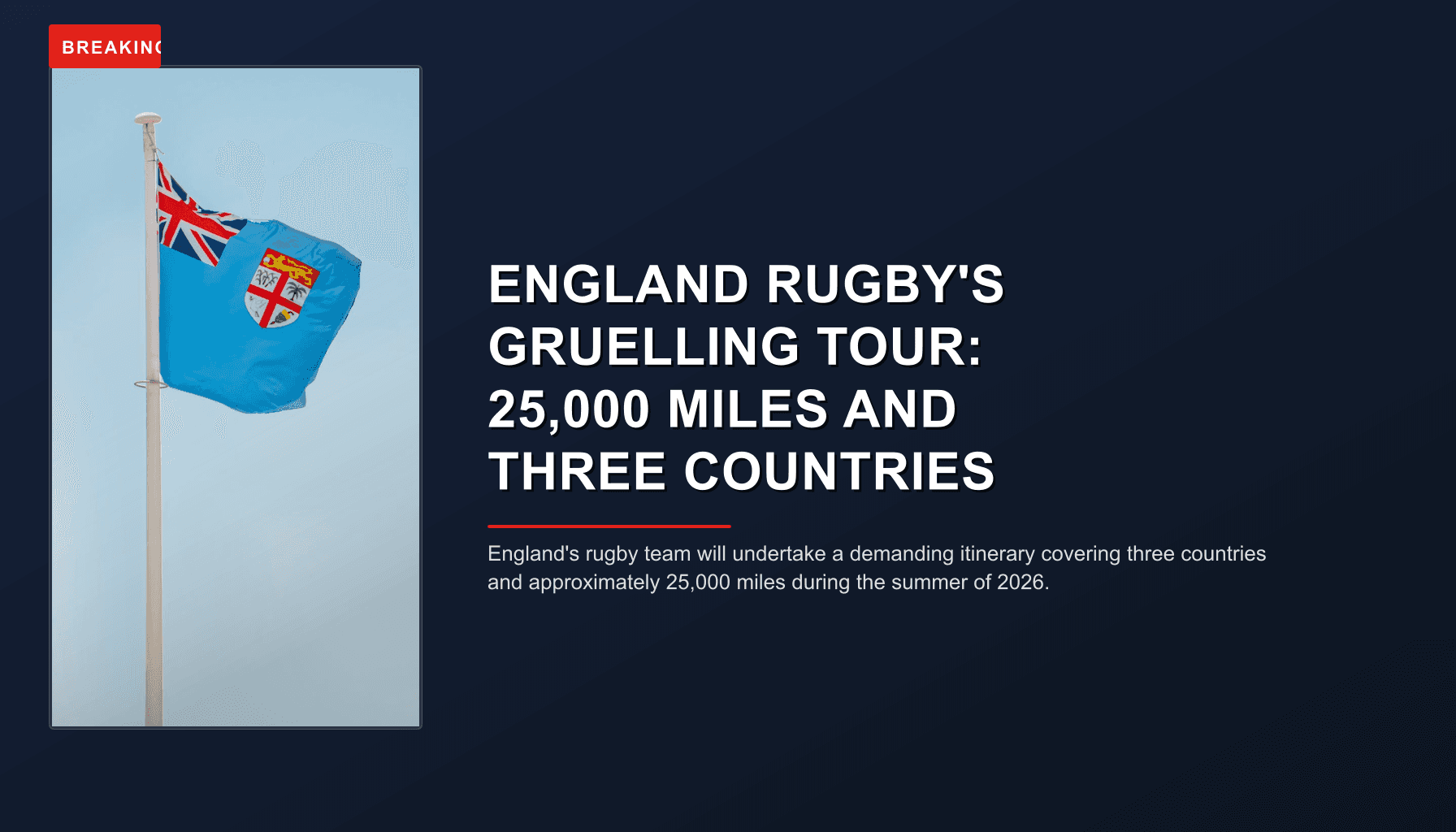 BREAKING: ENGLAND RUGBY'S GRUELLING TOUR: 25,000 MILES AND THREE COUNTRIES — VPNews