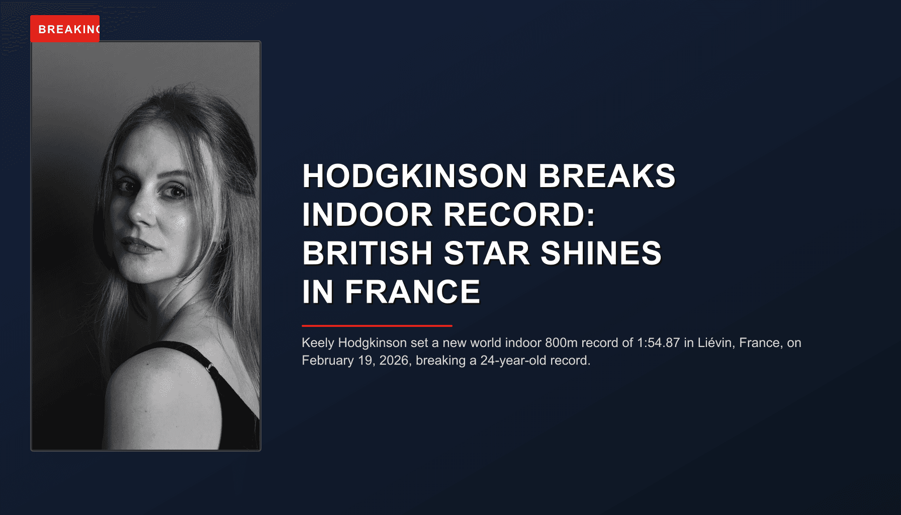 BREAKING: HODGKINSON BREAKS INDOOR RECORD: BRITISH STAR SHINES IN FRANCE — VPNews