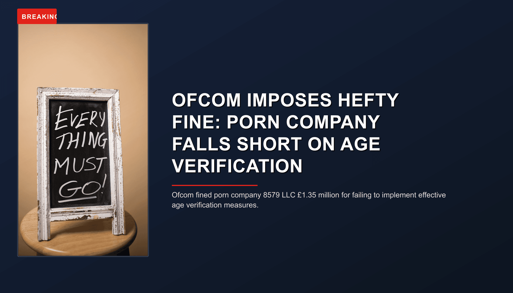 BREAKING: OFCOM IMPOSES HEFTY FINE: PORN COMPANY FALLS SHORT ON AGE VERIFICATION — VPNews
