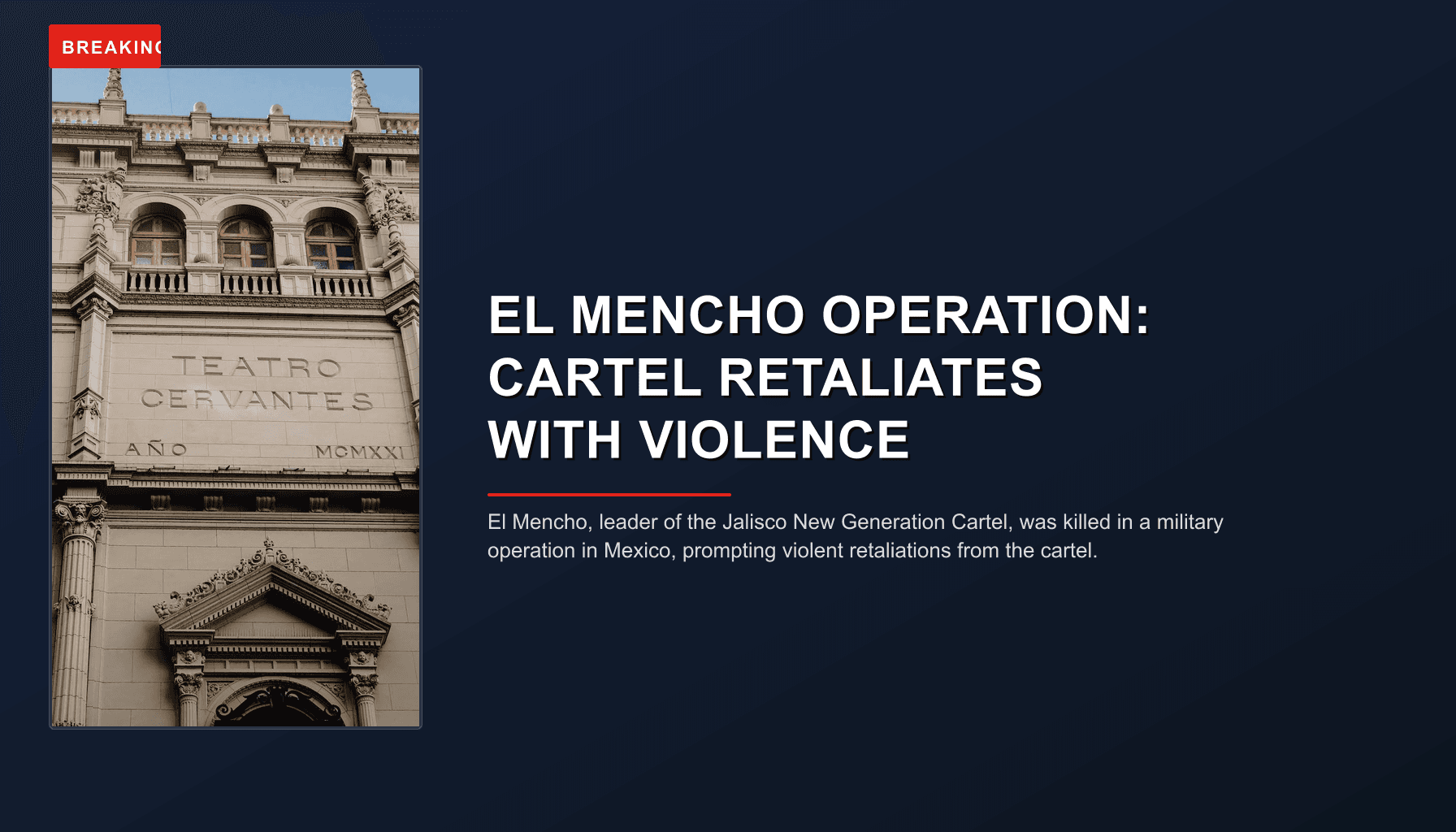 BREAKING: EL MENCHO OPERATION: CARTEL RETALIATES WITH VIOLENCE — VPNews
