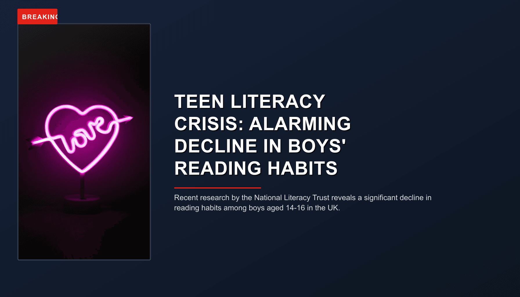 BREAKING: TEEN LITERACY CRISIS: ALARMING DECLINE IN BOYS' READING HABITS — VPNews