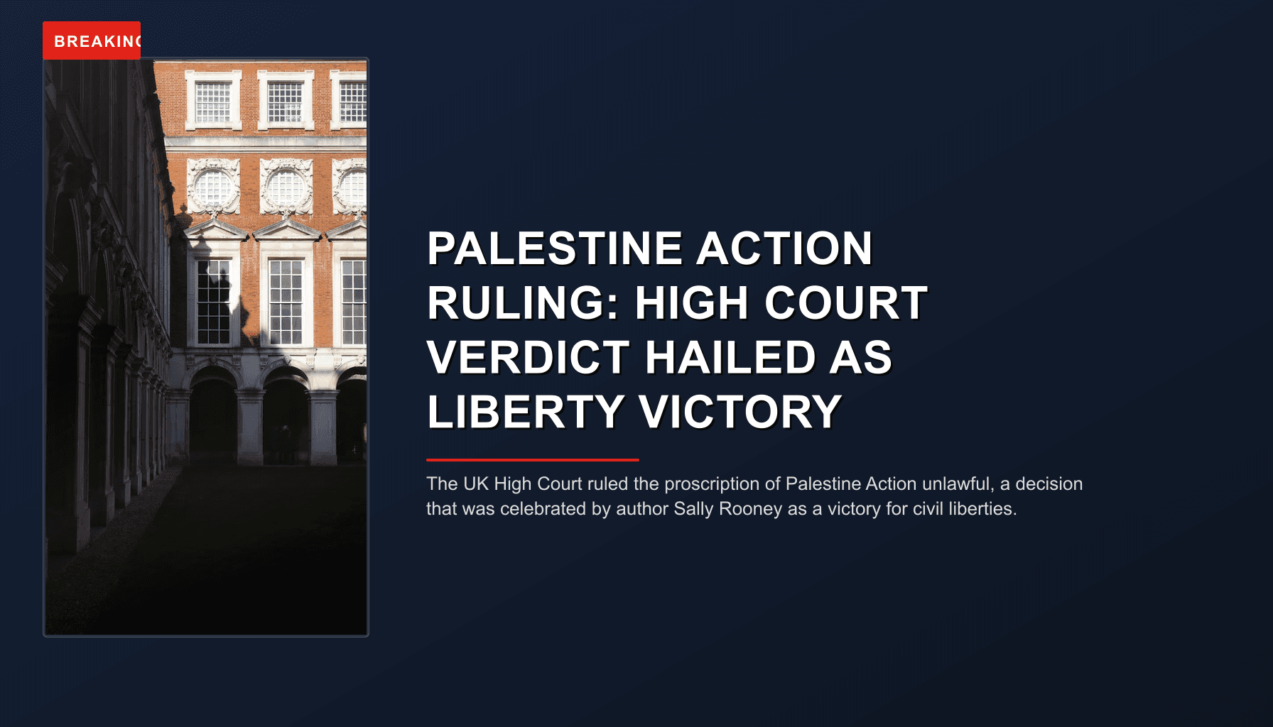 BREAKING: PALESTINE ACTION RULING: HIGH COURT VERDICT HAILED AS LIBERTY VICTORY — VPNews