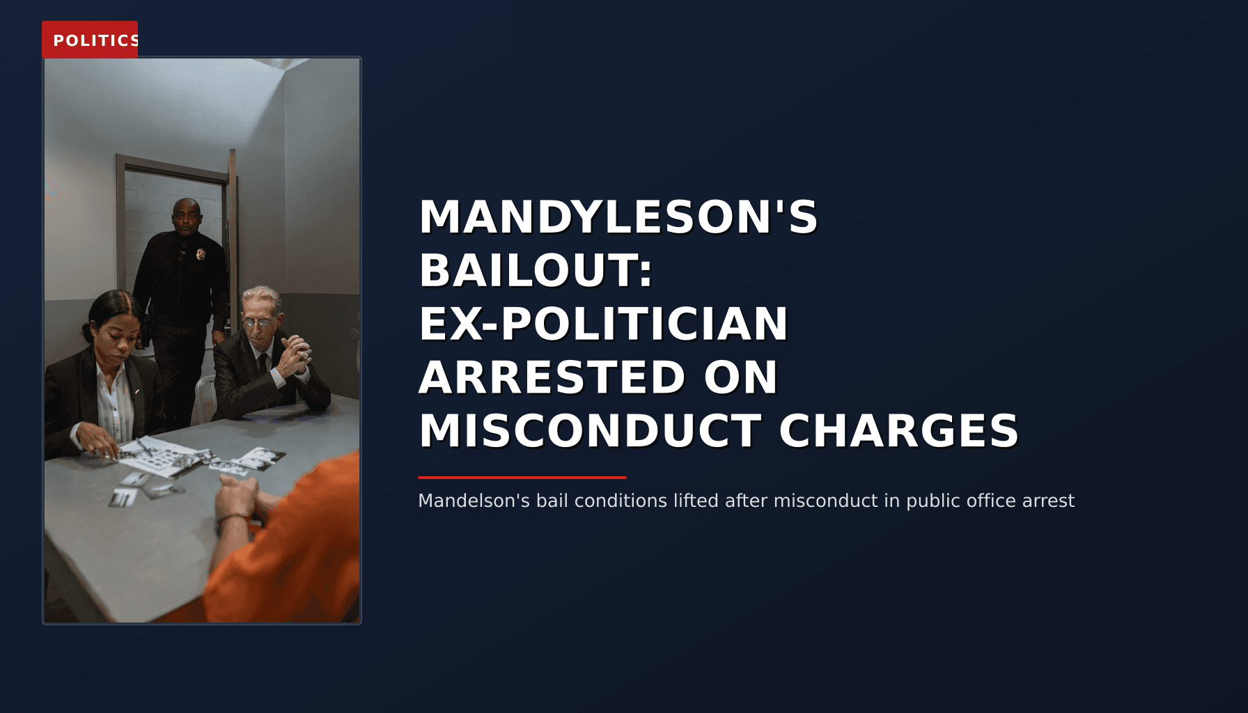 POLITICS: MANDYLESON'S BAILOUT: EX-POLITICIAN ARRESTED ON MISCONDUCT CHARGES — VPNews