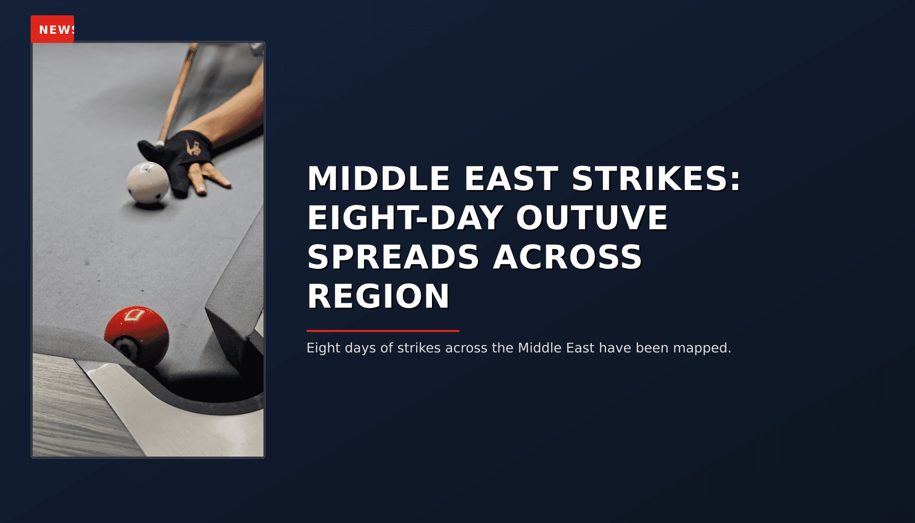 NEWS: MIDDLE EAST STRIKES: EIGHT-DAY OUTUVE SPREADS ACROSS REGION — VPNews