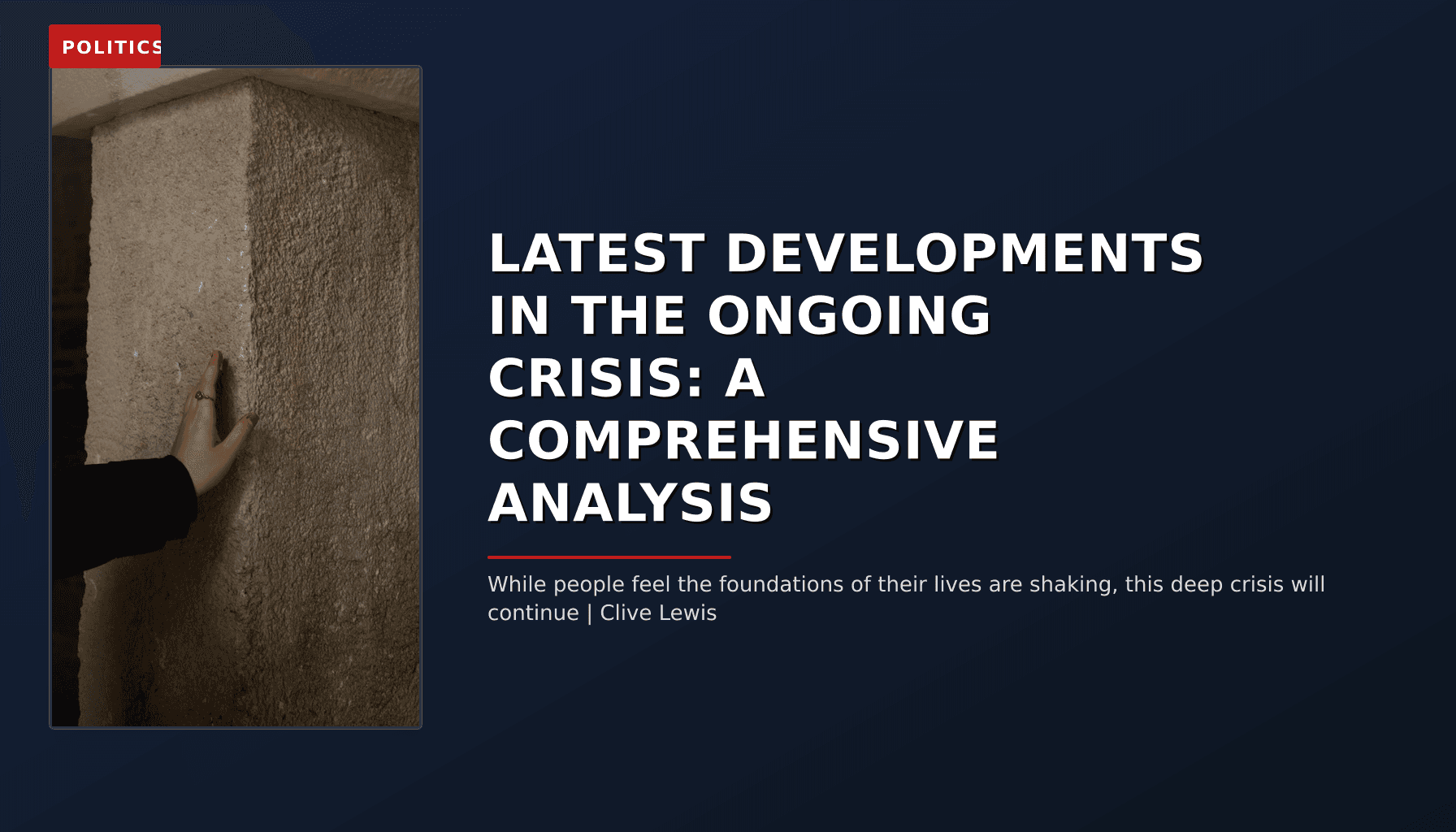 POLITICS: LATEST DEVELOPMENTS IN THE ONGOING CRISIS: A COMPREHENSIVE ANALYSIS — VPNews