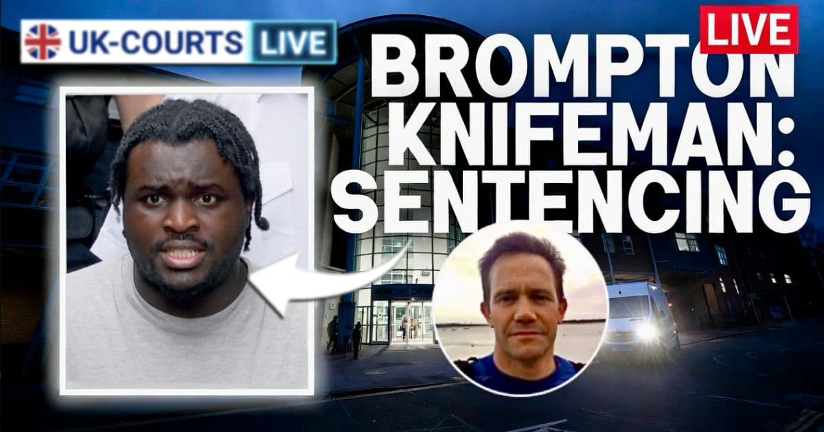 Thumbnail showing Brompton Barracks Knifeman live at his sentencing hearing